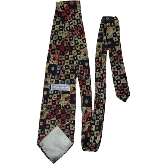 Geoffrey Beene Vintage 90s Abstract Geometric Tie 100% Silk Italy Modern Necktie - Picture 3 of 5